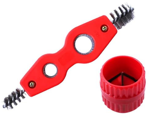 Xiciki 2 Pcs Copper Pipe Cleaner And Deburring Tool 4 In 1 Pipe Deburring Brush for PVC, PPR, Copper, Brass, Aluminum Pipes High Quality Pipe Cleaners Plumbing And Deburrer Tool