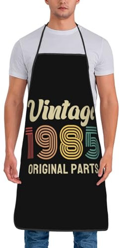 Oudrspo Piezas originales vintage de 1985 Piezas originales vintage de 1985 Delantales de cocina impermeables y ajustables para hombres y mujeres para cocina, jardinería y cocina