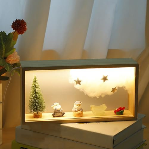 3D Marco de Fotos Luminoso, Marcos con Profundidad 6cm,Marco de Artículo de Pantalla LED,DIY Marco de Objeto Rellenable para Medallas Flores Secas Souvenirs Fotografías, Marcos Decorativo Navideña