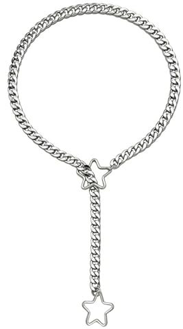 Cinsersr Choker Kette y Kette Slip Chain Slip Chain Choker Kette Schlupfkette O-Ring Slip Chain Necklace O-Ring Slip Chain Halskette Slip Kette Verstellbare Länge 60 cm für Damen und Herren