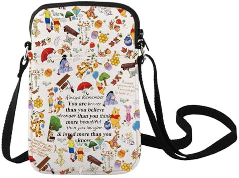 LEVLO Damen Pooh Bear Umhängetasche, Multicolored, 8.46 x 5.7 x 0.59 inches