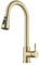 Solid HARNART Gold Taps，Stainless Steel Sink Kitchen Mixer taps with Pull Out Spray Hose 1 Hole,360° Swivel Kitchen Mixer Tap with 3-Mode Sprayer