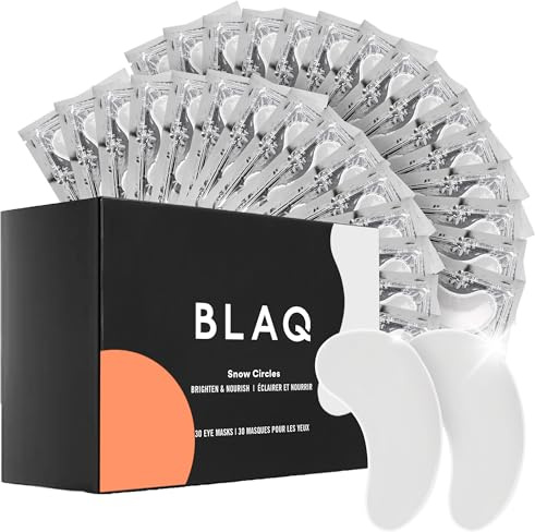 BLAQ Premium Moisturizing Patches for Eye Contour for Dry Skin Eyes and Swelling Green Tea Vegan and Cruelty Animal Snow Circles Pack of 30