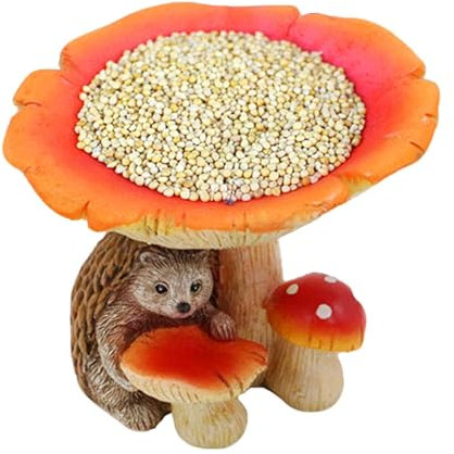 Lnhgh Harzstatue mit Vogelhäuschen, Pilz Vogelfutterlein - Outdoor -Vogelfutter -Figur -,ationsinstrument mit glatten Oberflächen für Garten, Balkon, Innenhof, Terrasse, und Rasen