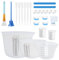 Silikon Messbecher Set für Epoxidharz, Epoxidharz Mischbecher 1000ml/600ml/250ml/100ml, Messbecher aus Silikon, Silikonbürste, Mischpaddel, Pipetten, DIY, Küche Labor Handwerk, leicht zu reinigen