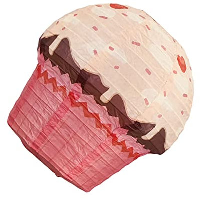 LOORGVEL 1 Stück Laterne Kräuseln Papierlampe Pergament Runden Feenhafte Partydekorationen Kuchen Verzieren Lampenschirme Lichter Girlande Neon Simulierte Dekoration Oval Rosa Eisen