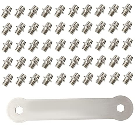 HoveeLuty Tornillos para Pedales de Bicicleta, M4, de Acero Inoxidable, Antideslizantes, para Bicicletas de Carretera, 51 Unidades