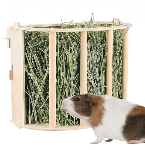 BAIFULAI Höstativ Naturligt trä för marsvin, höstativ för kaniner, höstativ för marsvin, chinchilla, kaniner och hamsters, kaninaccessoarer, marsvinaccessoarer