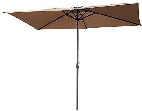 Terrassenschirm mit Kurbel- & Kippfunktion, UV50+ Sonnenschutz, perfekt für Strand, Balkon, Pool, Outdoor-Schattenlösung, rechteckig 200x300cm