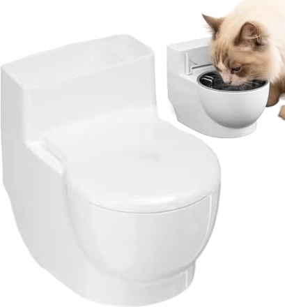 Trinknapf Für Katzen,Spritzsicherer Abnehmbarer Napf - Toilettenförmige Trinkschale Für Katzen,Für Den Gebrauch Im Haushalt Für Haustiere Einschließlich Hunde Und Welpen In Küche Badezimmer Wohnzimmer