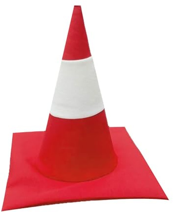 OhMill Verkehrskegel Hut für Damen Herren Erwachsene Lustiger Verkehrshütchen Partyhut aus Filz Party Kopfbedeckung Cosplay Accessoire für Kostüm Karneval Mottoparty（56-58cm）