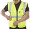 Expert Workwear Hi Vis Viz Vest High Visibility Waistcoat with Phone & ID Pockets Yellow Orange (Large, Yellow)