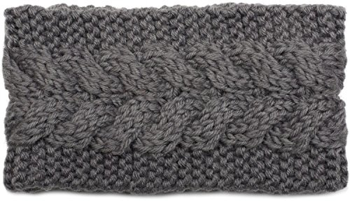 styleBREAKER Damen Stirnband Grobstrick Polyacryl, Grau | Elastisches Gewebe, Bundweite 18 cm, Breite 10,5 cm, dehnbar für 44-56 cm Kopfumfang, für Kinder und Erwachsene geeignet.