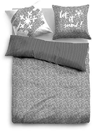 Tom Tailor 0069813 Bettwäsche Garnitur mit Kopfkissenbezug Baumwoll-Satin 1x 135x200 cm + 1x 80x80 cm Grey