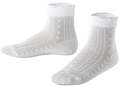 FALKE Unisex Kinder Romantic Net Socken atmungsaktive biologische nachhaltige Baumwolle hautfreundlich verstärkt dünn festlich fein elegant mit Rüsche am Bündchen ideal zur Kommunion 1 Paar | mit verstärkten Belastungszonen