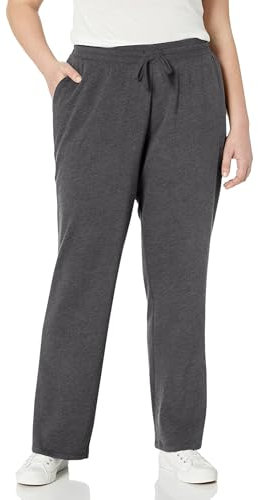 Amazon Essentials Pantalones Deportivos de Pierna Recta con Cordón para Mujer, Forro Polar (Disponibles en Tallas Grandes) Mujer, Carbón Mezcla, XXL