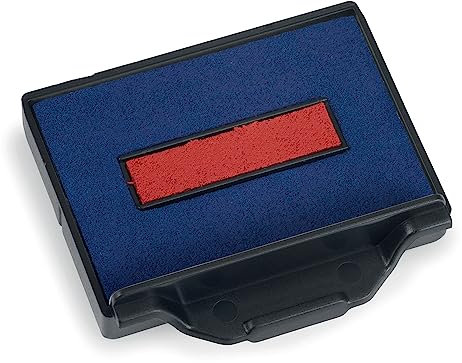 Ersatzkissen 6/50 tinte für Selbstfärbestempel Trodat Metal Line 5200, 5430 und 5431-6 Farben erhältlich (6/50/2 zweifarbig Blau/rot)