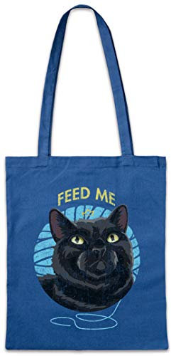 Urban Backwoods Feed Me Cat Hipster Bag Beutel Stofftasche Einkaufstasche