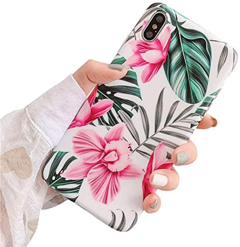 Hishiny Coque iPhone 7 8 Plus, Silicone Cover iPhone 7 Plus pailleté Élégant Étui Rose Cover Housse de Protection Case Silicone Antichoc Bumper Coque pour iPhone 8 7 Plus (03hua, iPhone 7 Plus)