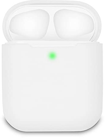 KOKOKA Case Cover Compatible with AirPods 2, Silicone Shockproof Case Cover for Airpods 2 [Front LED Visible][Support Wireless Charging] White