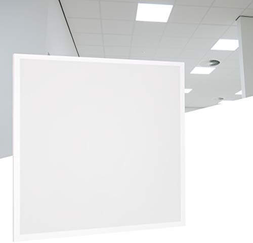 Proventa LED Deckenleuchte Flach Rechteckig 62x62 cm, 4000 Lumen Dimmbar, Panel Deckenlampe für Küche Büro Werkstatt,led panel warmweiß,4000K, 40W, Rasterdecken kompatibel