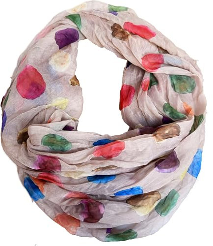 JameStyle26 Farbverlauf Dots Seide Sommer Loop Verlauf Regenbogen Rainbow Silk Uni Rundschal Schlauchschal Stola Schal leicht (Orange)