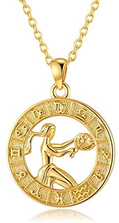 Collar Virgo para mujer, collar con signo del zodiaco, regalo de Virgo, collares de horóscopo para mujer, joyería de astrología de constelación