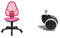Topstar Open Art Junior, Bürostuhl, Schreibtischstuhl für Kinder und Jugendliche, Bezugsstoff, pink & 6991 Rollenset, Hartbodenrollen für Bürostuhl, Rollenset = 5 Rollen für Schreibtischstuhl, schwarz