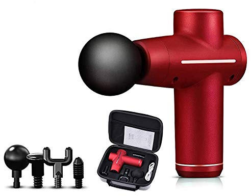 Mini Massage Pistole Deep Tissue Percussion Massage Körpermassage Entspannung Schmerzlinderung bürstenlose Anzeige Muskelmassage Kopf rot