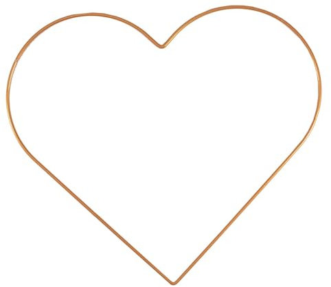 Vaessen Creative 11023-002 Metallring Ø 25 cm x 3 mm Herz Gold Drahtkreis und Deko Kranz aus Metall für TrockenblumenKranz, Makramee, Traumfänger, Mobile Basteln und Wanddeko, 27,8 x 27,7 x 0,7 cm