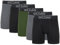 Gildan Herren Cotton Stretch Boxer Brief, Multipack Retroshorts, Heather Dark Grey/Black Soot/Green Midnight (5er-Pack, Regular Leg), XX-Large