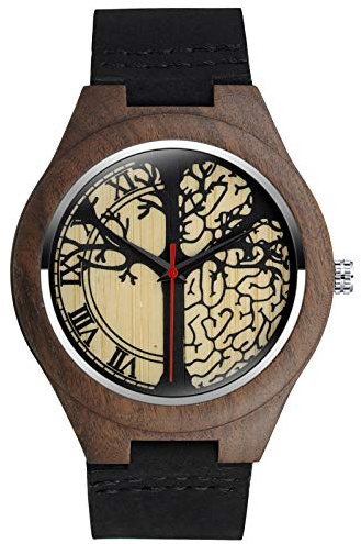 SUPBRO Orologio da Uomo Orologio Legno Uomo Naturale Orologio Analogico Al quarzo Orologi da Polso Elegante albero