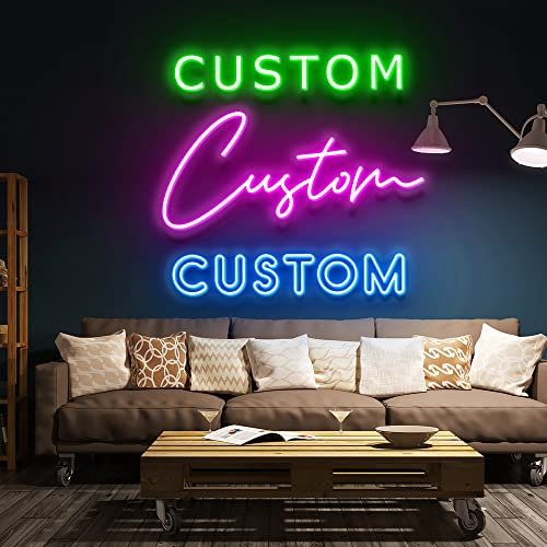 WMAT Custom LED Neon Signs for Bedroom Wall Decor Personalized Neon Signs for Wedding Birthday Party or Bar Logo (Options from 10 ~ 60)