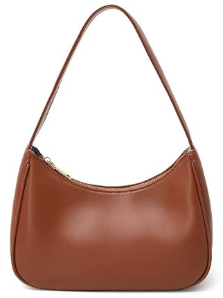 CYHTWSDJ Damen Shoulder Bags for Women, Cute Handbag Mini Clutch Purse with Zipper Closure Hobo Tote Handtasche, Braun