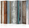 murando Raumteiler Foto Paravent Holzoptik 225x172 cm beidseitig auf Vlies-Leinwand Bedruckt Trennwand Spanische Wand Sichtschutz Raumtrenner Design Wood Look Bretter f-A-0355-z-c