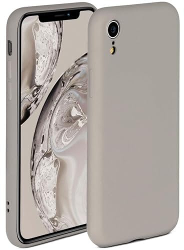 ONEFLOW Soft Case für iPhone XR Hülle aus Silikon mit Kameraschutz, Silikonhülle mit erhöhtem Schutz fürs Display, Backcover Schutzhülle, weiche Handyhülle, Taupe