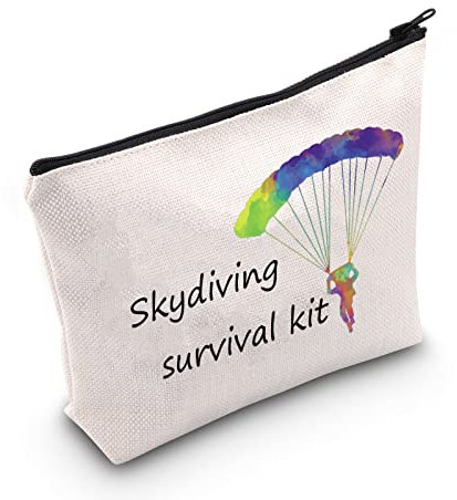 POFULL Fallschirmsprung-Geschenk, Fallschirmsprung, Geschenk, Skydiver, Abenteuer, Tasche mit Reißverschluss, Skydiving Survival-Kit Tasche