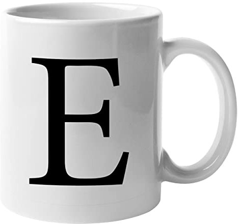 DigiPrint Graphics Alphabet Mug Letter E | Funny Coffee Cup | Novelty Tea Mug Gift | White, Present, Quality Printed (MUG044)