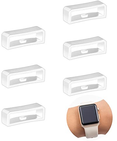 SAVITA 6 Pièces 22 mm Boucle de Bracelet de Montre, Passantde de Montre Silicone Remplacement du Dispositif de Retenue Anneaux de Fixation de Montre pour Bracelet de Montre Intelligente (Blanc)