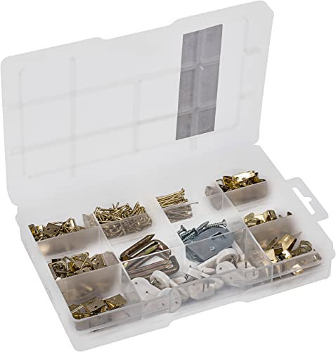 Connex DP8500114 Surtido de 242 ganchos para cuadros – Ganchos y ganchos en juego – Preclasificados en práctica caja de plástico – Uso universal / Colgador para marcos de fotos / Caja surtida