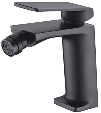 IMEX - Grifo monomando de bidé para Agua Fría y Caliente, Griferia Baño Clásico, Mezclador Monomando para bidet grifo higienico color Negro Mate - BDF016-2NG