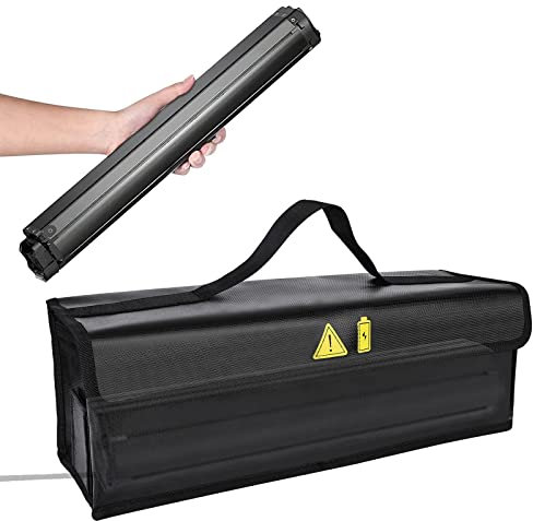 E-Bike Akku Tasche - Feuerfest Bis 1000°C ebike Akku Tasche, Wasserdicht & Explosionssicher, Sichere e-Bike Akku Schutzhülle für Lagerung, Transport und Aufladung, E-bike Fahrrad Akkutasche zubehör