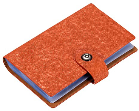 Porte-cartes de visite, classeur professionnel en cuir PU, organiseur de cartes de crédit, 300 poches pour le rangement de cartes, vert (couleur : orange)