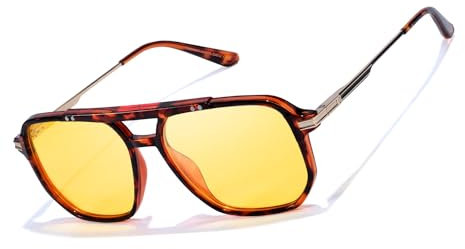 TJUTR Lunette Conduite Nuit et de Jour, Lunette Jaune, Ultra LéGèRes, Monture TR90,Lunette Vision Nocturne PolariséE Avec Protection UV400