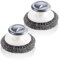 Lot de 2 brosses à récurer en laine d'acier inoxydable, brosse de nettoyage avec poignée, brosse de nettoyage en spirale en acier (gris)