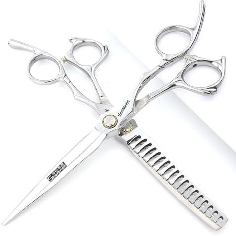 6/6,5-Zoll Sharonds Haarschneider, professionelle japanische 440C Schneideschere, effiziente Schere, Schere, Kammeinsteller (6.5 Zoll, 2 Stück-B)