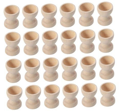 DECHOUS 24pièces Porte-Oeufs Bois pour Déjeuner Support à Oeufs Réutilisable pour Maison Et Restaurants Accessoires De Cuisine Bois De Qualité Alimentaire