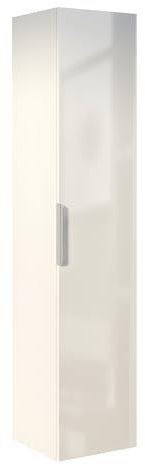 BERNSTEIN Bad-Hochschrank der TIM-Serie in Weiß glänzend mit Griff in Chrom, Badezimmerschrank, 35 x 35 x 165 cm, Modernes Badregal, Stauraumschrank, Badschrank