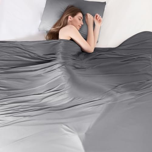 Elegear Kühldecke leichte Sommerdecke, Körper kühl halten, Arc-Chill 3.0 Kühlfasern Q-Max>0,5 Selbstkühlende Decke für Besseren Schlaf, doppelseitige kühlende Decke, Farbverlauf Grau 200 x 220cm