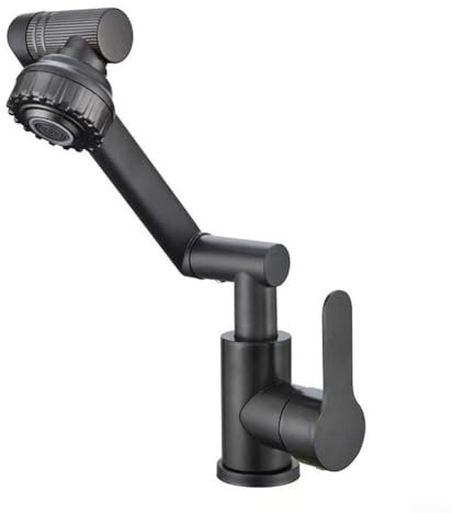 Innovativer drehbarer Wasserhahn, einfache Installation, geeignet für Bad oder Küche (grau)